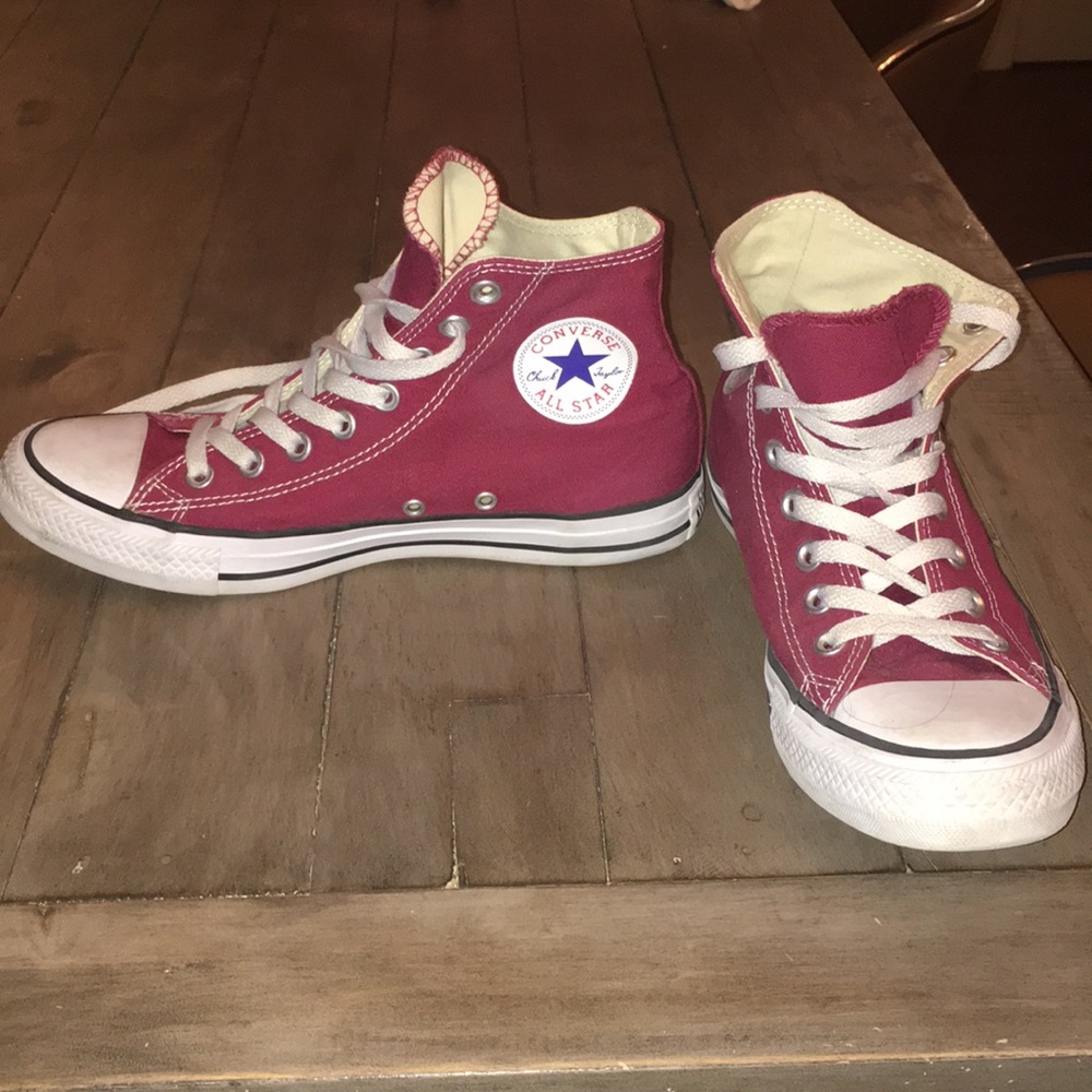Maroon High Top Converse
